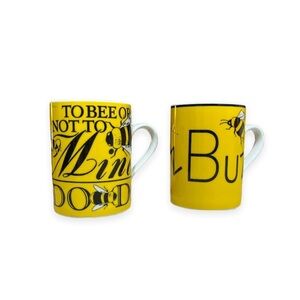Department 56 Bee Happy Bumble Bee Mug Set of 2 Yellow Black